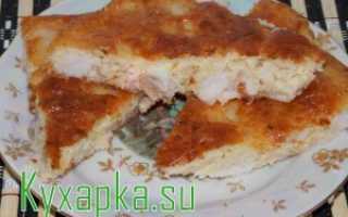 Пирог с морским языком и картошкой