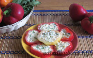 Перец фаршированный сыром и чесноком холодная закуска